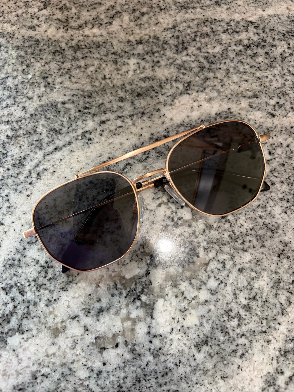 Quay Gold aviator Frame Sunglasses with Dark Lenses